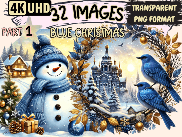 Blue Christmas Clipart P1: Illustrations Review