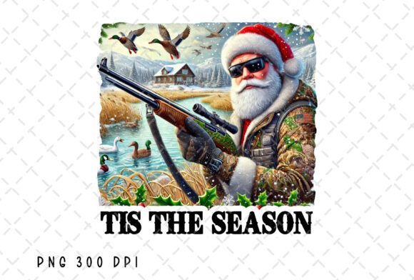 Camo Santa Duck Hunting PNG for Illustrations