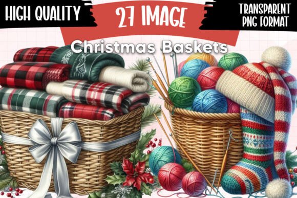 Christmas Baskets Clipart Part 2: Illustrations Review