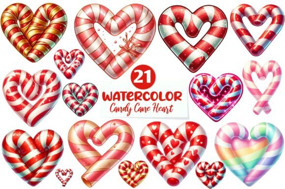 Christmas Candy Cane Heart Clipart: Festive Illustrations for Branding