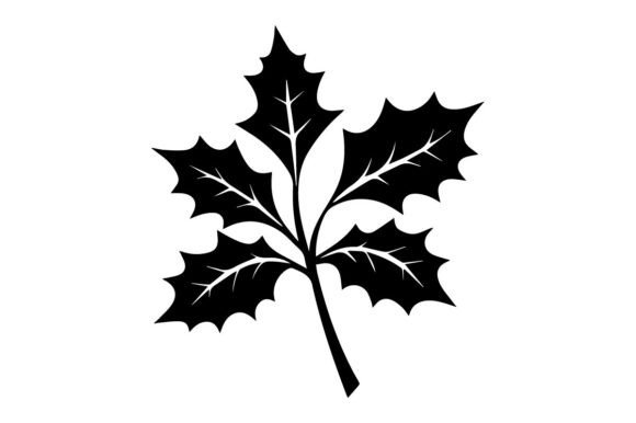 Christmas Holly Glow Vector Silhouette Illustrations