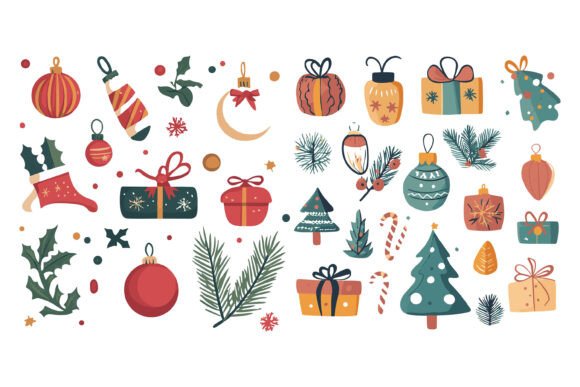 Christmas New Year Pattern: Festive Illustrations