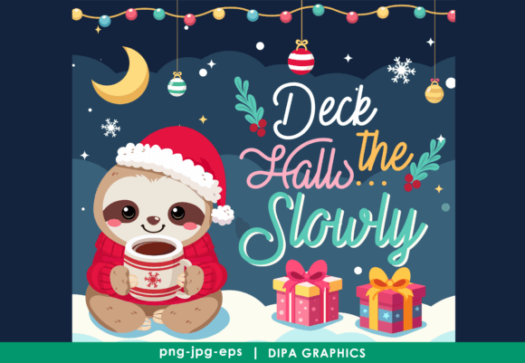 Christmas Sloth Design: Festive Illustrations