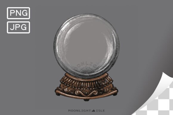 Christmas Snow Globe 3 Bronze Copper Illustrations