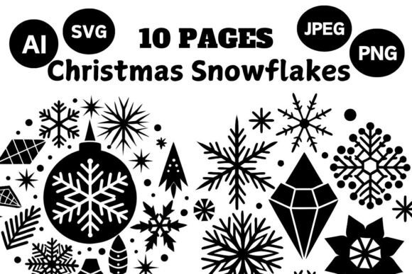 Christmas Snowflake SVG Bundle: Illustrations