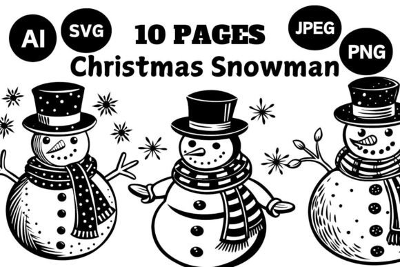 Christmas Snowman SVG Bundle: Festive Illustrations