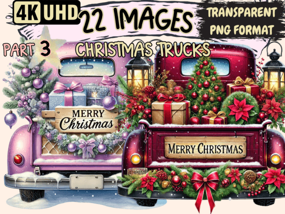 Christmas Trucks Clipart P3: Illustrations Review