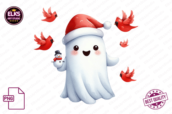 Ghost Christmas Clipart: Illustrations for Sellers