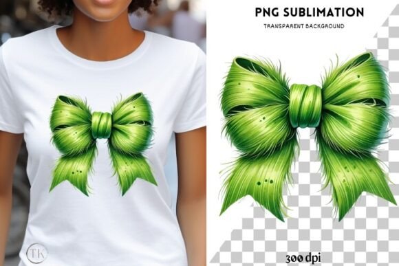 Green Coquette Christmas Bow PNG & Illustrations Review