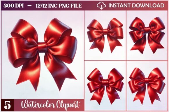 h1 Watercolor Christmas Red Bow Clipart: Branding Review