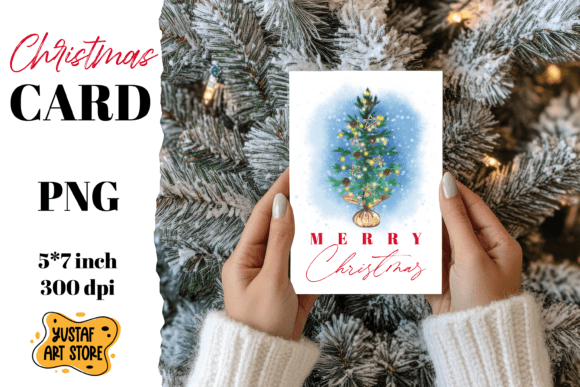 Merry Christmas Card . Christmas Tree Illustrations
