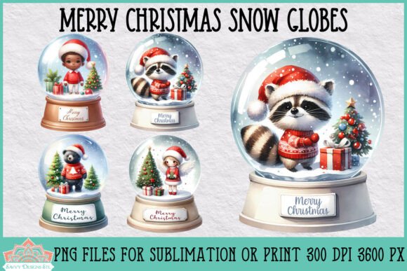 Merry Christmas Snow Globes Illustrations Review