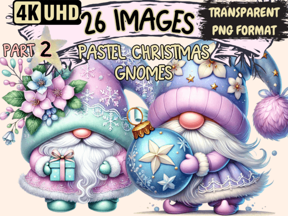 Pastel Christmas Gnomes Clipart P2: A Designer’s Review