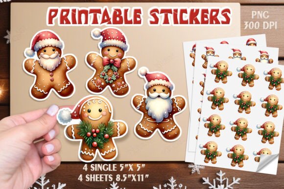 Review: Christmas Gingerbread Stickers Printable for Embroidery