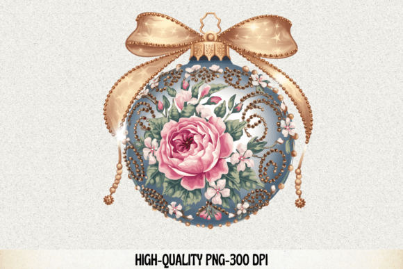 Vintage Christmas Ornaments Clipart: PNG Illustrations
