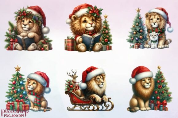 Watercolor Christmas Lion Clipart: Illustrations Review